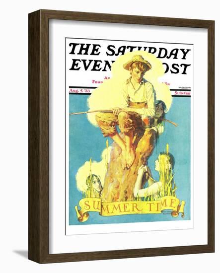 "Summertime, 1933" Saturday Evening Post Cover, August 5,1933-Norman Rockwell-Framed Giclee Print