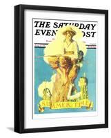 "Summertime, 1933" Saturday Evening Post Cover, August 5,1933-Norman Rockwell-Framed Giclee Print