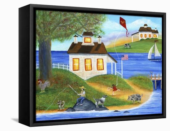 Summertime Fishing-Cheryl Bartley-Framed Stretched Canvas