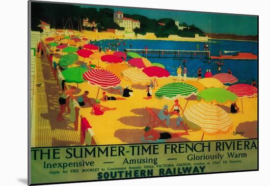 Summertime French Riviera Vintage Poster - Europe-null-Mounted Poster