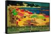 Summertime French Riviera Vintage Poster - Europe-Lantern Press-Framed Stretched Canvas