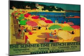 Summertime French Riviera Vintage Poster - Europe-Lantern Press-Mounted Art Print