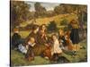 Summertime, Gloucestershire, Exh.1860-James Archer-Stretched Canvas