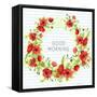 Summertime Poppies Wreath-Irina Trzaskos Studios-Framed Stretched Canvas