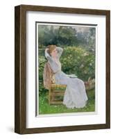 Summertime: Portrait of the Artist's Wife, Hannah-Edward Killingworth Johnson-Framed Giclee Print