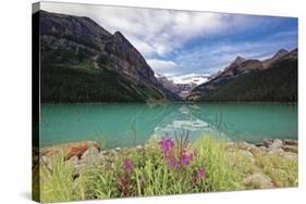 Summertime Scenic View  at Lake Louise, Alberta, Canada-George Oze-Stretched Canvas