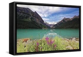 Summertime Scenic View  at Lake Louise, Alberta, Canada-George Oze-Framed Stretched Canvas