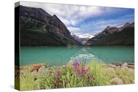 Summertime Scenic View  at Lake Louise, Alberta, Canada-George Oze-Stretched Canvas