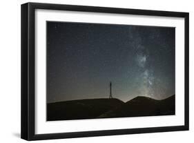 Summit cross of Mount Catria and Milky Way, Marche, Italy, Europe-Lorenzo Mattei-Framed Photographic Print