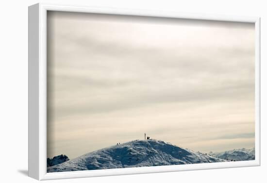 Summit cross, Steinplatte (mountain) near Reit im Winkl, Chiemgau-Christine Meder stage-art.de-Framed Photographic Print