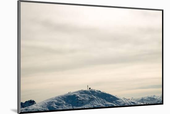 Summit cross, Steinplatte (mountain) near Reit im Winkl, Chiemgau-Christine Meder stage-art.de-Mounted Photographic Print