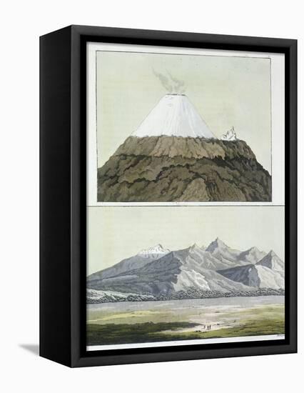 Summit of Cotopaxi, and the Eruption of Cotopaxi, 1803, Published 1820s-30s-Friedrich Alexander Baron Von Humboldt-Framed Stretched Canvas