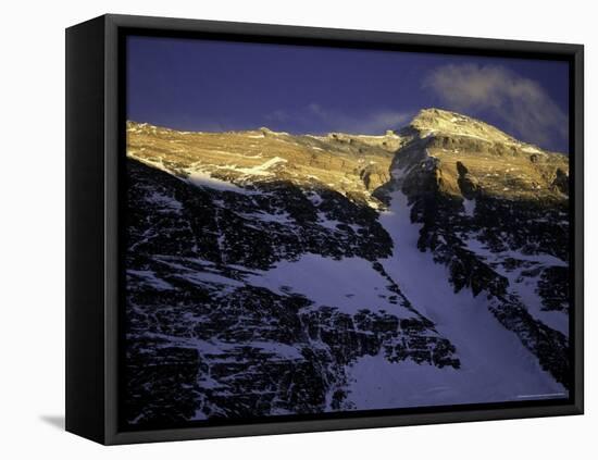 Summit of Mt. Everest During Sunset Seen from the North Side, Tibet-Michael Brown-Framed Stretched Canvas