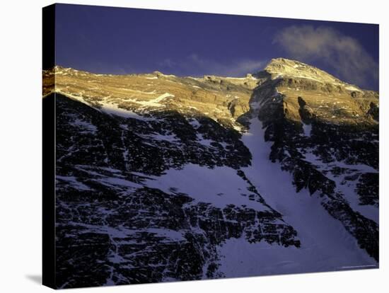 Summit of Mt. Everest During Sunset Seen from the North Side, Tibet-Michael Brown-Stretched Canvas