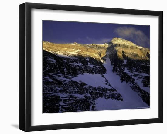 Summit of Mt. Everest During Sunset Seen from the North Side, Tibet-Michael Brown-Framed Photographic Print