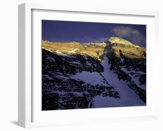 Summit of Mt. Everest During Sunset Seen from the North Side, Tibet-Michael Brown-Framed Photographic Print