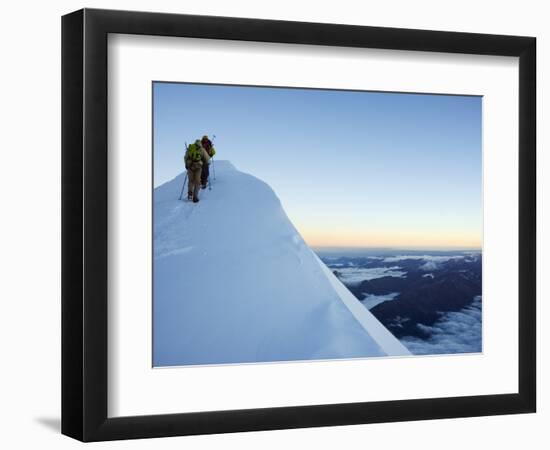 Summit Ridge of Mont Blanc, 4810M, Chamonix, French Alps, France, Europe-Christian Kober-Framed Photographic Print