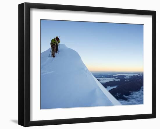 Summit Ridge of Mont Blanc, 4810M, Chamonix, French Alps, France, Europe-Christian Kober-Framed Photographic Print