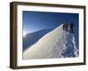 Summit Ridge of Mont Blanc at 4810M, Chamonix, French Alps, France, Europe-Christian Kober-Framed Photographic Print