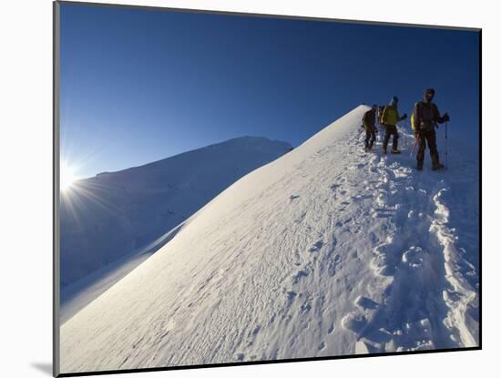 Summit Ridge of Mont Blanc at 4810M, Chamonix, French Alps, France, Europe-Christian Kober-Mounted Photographic Print
