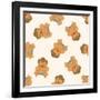 Sumo ,Seamless Pattern-notkoo-Framed Art Print