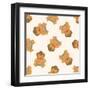 Sumo ,Seamless Pattern-notkoo-Framed Art Print