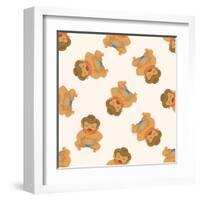 Sumo ,Seamless Pattern-notkoo-Framed Art Print