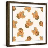 Sumo ,Seamless Pattern-notkoo-Framed Art Print