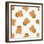 Sumo ,Seamless Pattern-notkoo-Framed Art Print