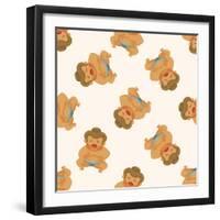 Sumo ,Seamless Pattern-notkoo-Framed Art Print