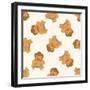 Sumo ,Seamless Pattern-notkoo-Framed Art Print