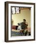 Sumo Wrestler Reading Newspaper, Tokyo City, Honshu Island, Japan-Christian Kober-Framed Photographic Print