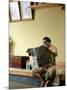 Sumo Wrestler Reading Newspaper, Tokyo City, Honshu Island, Japan-Christian Kober-Mounted Photographic Print