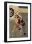 Sumo Wrestler Takes on a Foreigner-null-Framed Art Print