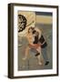 Sumo Wrestler Takes on a Foreigner-null-Framed Art Print