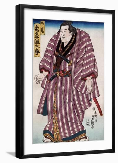 Sumo Wrestler Zogahana Nadagoro, Japanese Wood-Cut Print-Lantern Press-Framed Art Print