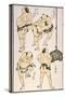 Sumo Wrestlers, 1817-Katsushika Hokusai-Stretched Canvas