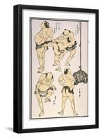 Sumo Wrestlers, 1817-Katsushika Hokusai-Framed Giclee Print