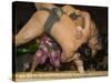 Sumo Wrestlers Competing, Grand Taikai Sumo Wrestling Tournament, Kokugikan Hall Stadium, Tokyo-Christian Kober-Stretched Canvas