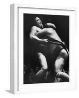 Sumo Wrestlers During Match-Bill Ray-Framed Photographic Print