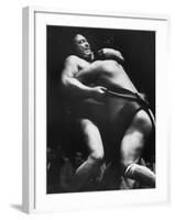 Sumo Wrestlers During Match-Bill Ray-Framed Photographic Print