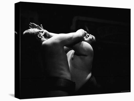 Sumo Wrestlers During Match-Bill Ray-Stretched Canvas