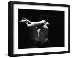 Sumo Wrestlers During Match-Bill Ray-Framed Photographic Print