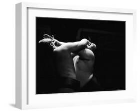 Sumo Wrestlers During Match-Bill Ray-Framed Photographic Print