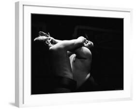 Sumo Wrestlers During Match-Bill Ray-Framed Photographic Print