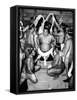 Sumo Wrestlers in Japan. Ca 1950s-null-Framed Stretched Canvas