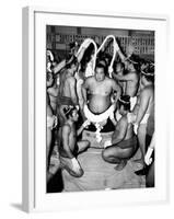 Sumo Wrestlers in Japan. Ca 1950s-null-Framed Photo