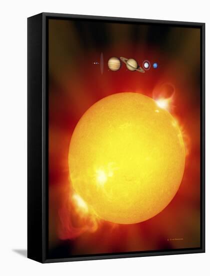 Sun And Its Planets-Detlev Van Ravenswaay-Framed Stretched Canvas