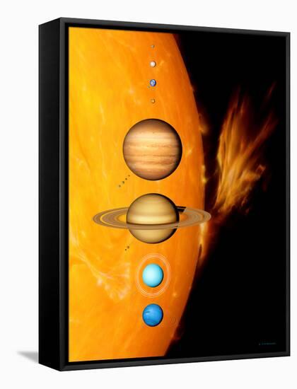 Sun And Its Planets-Detlev Van Ravenswaay-Framed Stretched Canvas