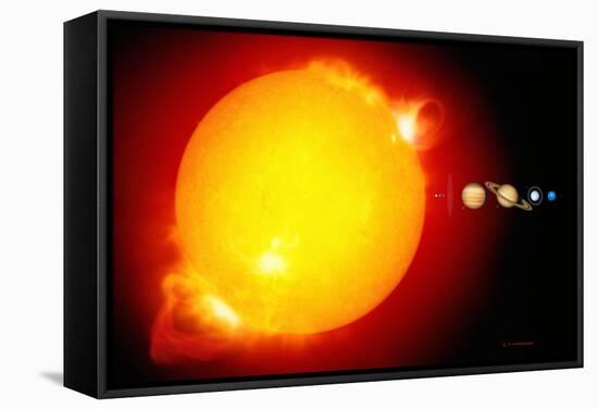 Sun And Its Planets-Detlev Van Ravenswaay-Framed Stretched Canvas